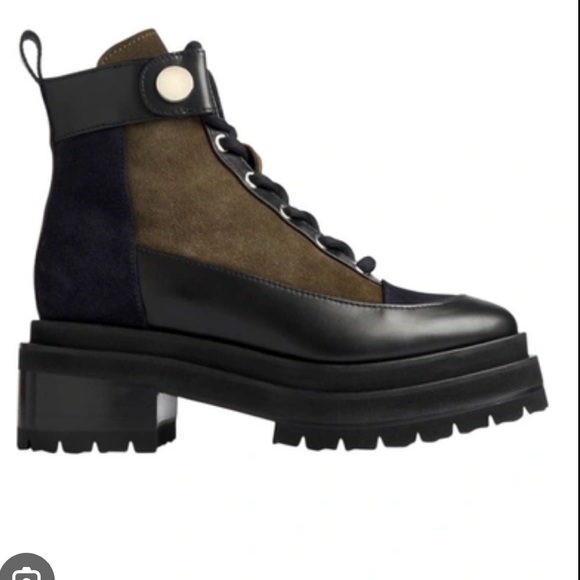 Pierre Hardy Shoes - Pierre Hardy 50MM Penny Lace Up Bootie Green and Black 40 NWT